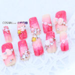 Japanese 3D Kawaii Cute Wedding Fake False Nail Tips Custom Made