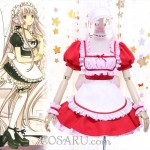 chobits chii cafe bakery french maid cosplay costume dress sale red