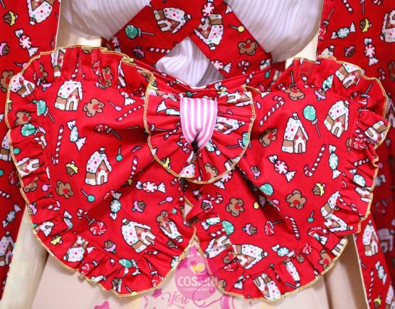 sale holiday gingerbread candy red lolita cosplay costume dress cosaru
