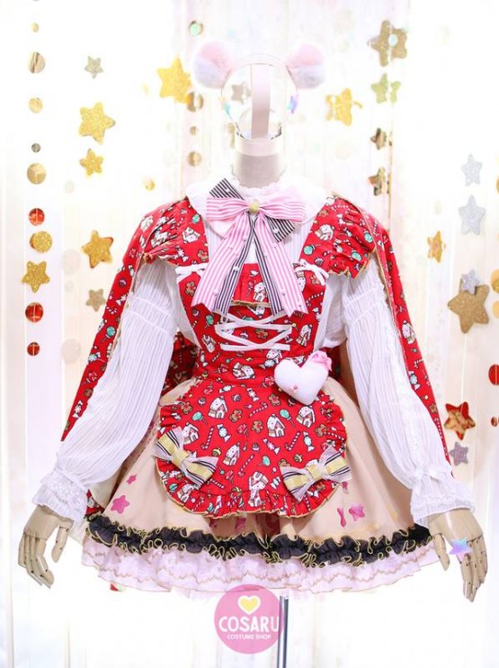 sale holiday gingerbread candy red lolita cosplay costume dress cosaru